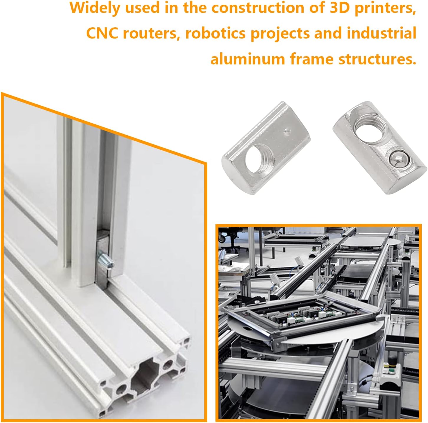 30Pcs M8 Spring T Nut 4040 Extrusion Slot 8mm Nickel Plated