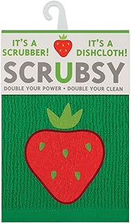 MU Kitchen Scrubsy Dishcloth and Scrubber, Strawberry