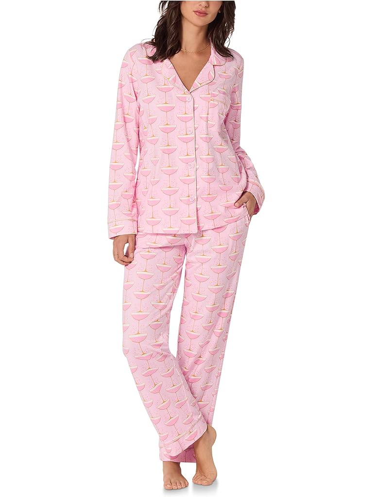 Pink Bedhead PJs Long Sleeve Classic Cotton Knit Pajama Set