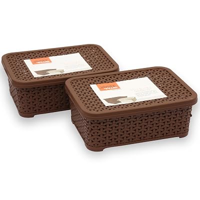 Jaypee plus Keep All with Cover Mini Pack of 2 Brown(Plastic)