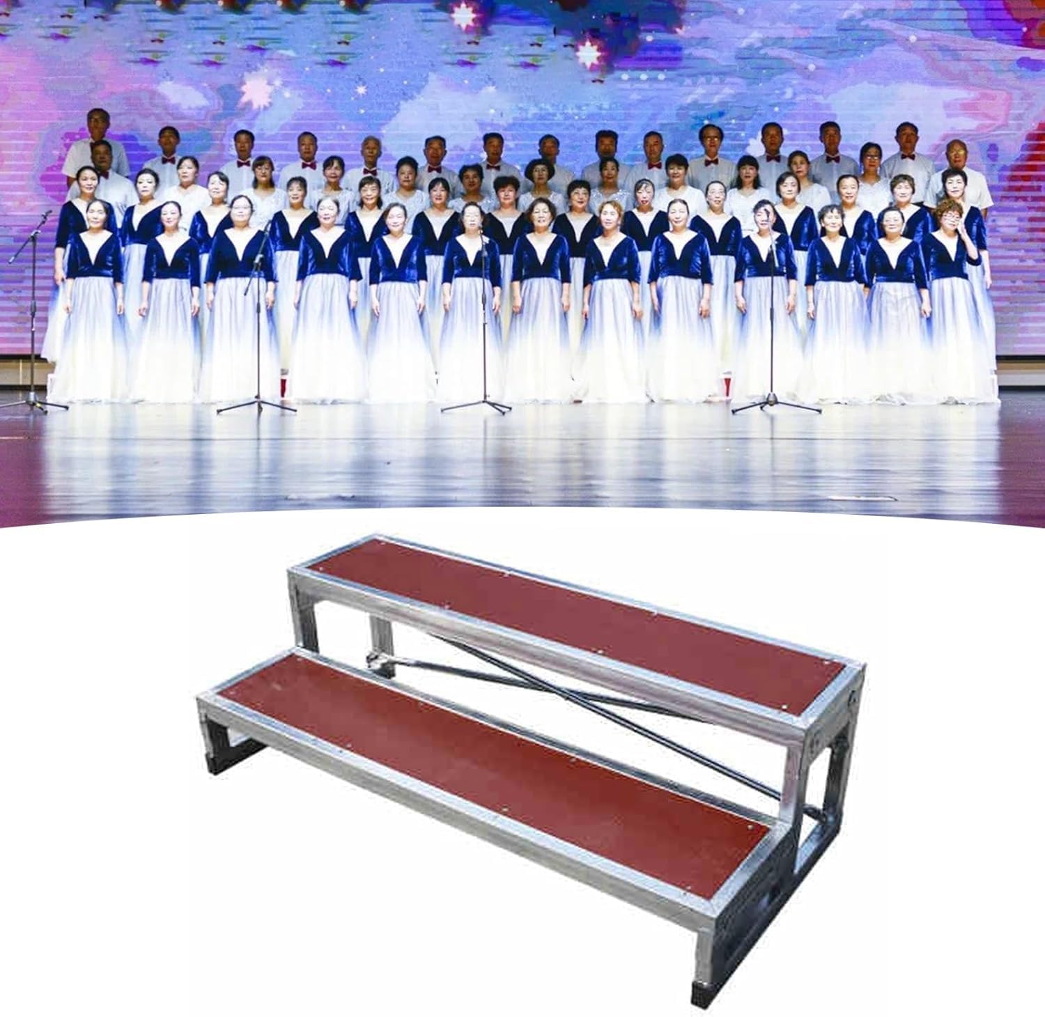 VUIKLCty Non-slip Stage Platform Suitable For Schools And Theatres, With A Hardboard Surface (128 X 60 X 40 Cm)