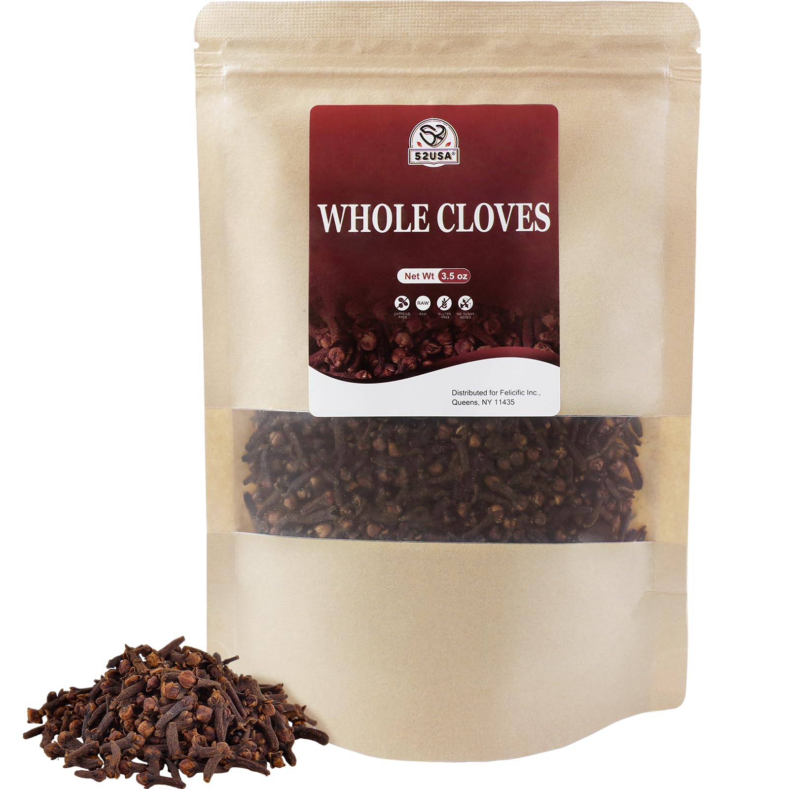 52USA Cloves Whole 3.5 oz (Pack of 1), Great for Food, Tea, Baking and Meats, All Natural | Non GMO | Kosher | Vegan | Gluten Free