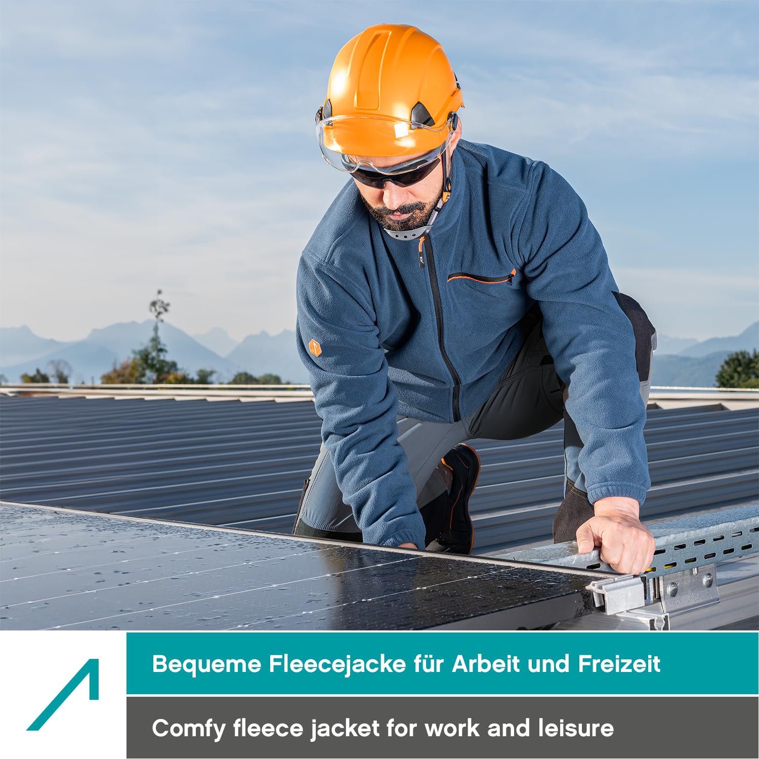 ACE Giacca in pile da uomo - calda giacca outdoor senza cappuccio per uomo - zip a tutta lunghezza e tre tasche