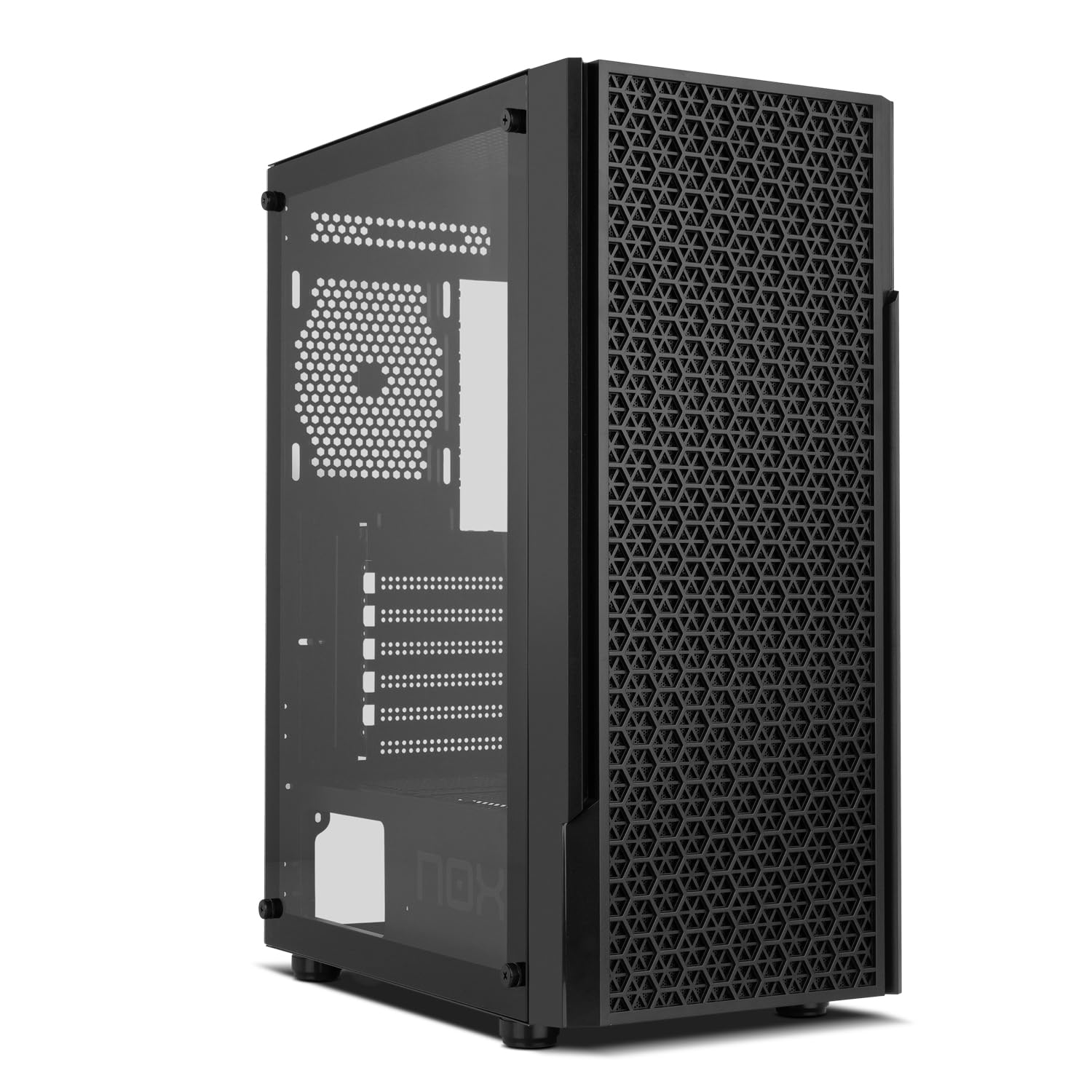 NOX XTREME PRODUCTS Infinity Beta - Semitorre M-ATX ITX, Ventana Lateral Cristal Templado, Frontal Mesh, Espacio para 8 Ventiladores, Compatible con gráficas de hasta 300mm, USB 3.0, Color Negro