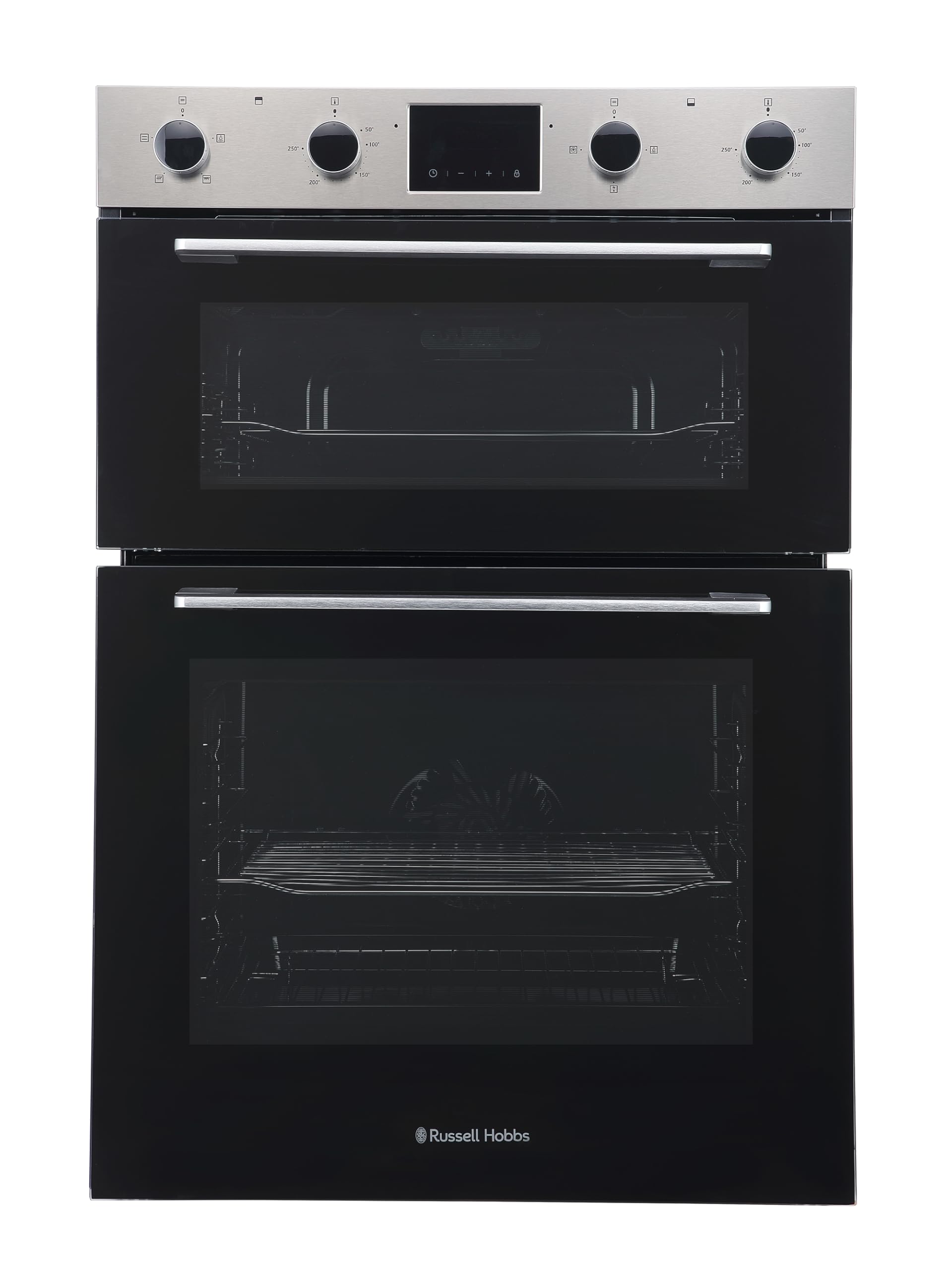 Russell Hobbs 89cm High, 60cm Wide, Stainless Steel, 110L, Built-In, Electric Fan Double Oven, RH89DEO2002SS - Free 2 Year Guarantee
