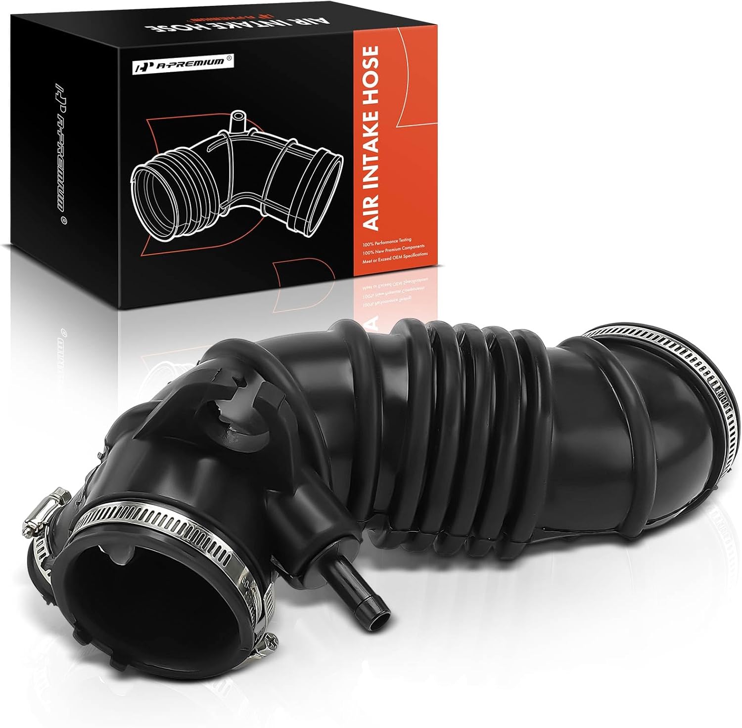 A-Premium Engine Air Cleaner Intake Hose Tube W/Clamps Compatible with Hyundai Accent 2006-2010 & Kia Rio 2006-2011, Rio5 2006-2011 & Dodge Attitude 2006-2011