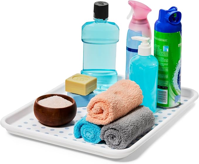 Bandeja para baño madesmart azul 16.88 x 12.88 x 1.09 in miniatura 4