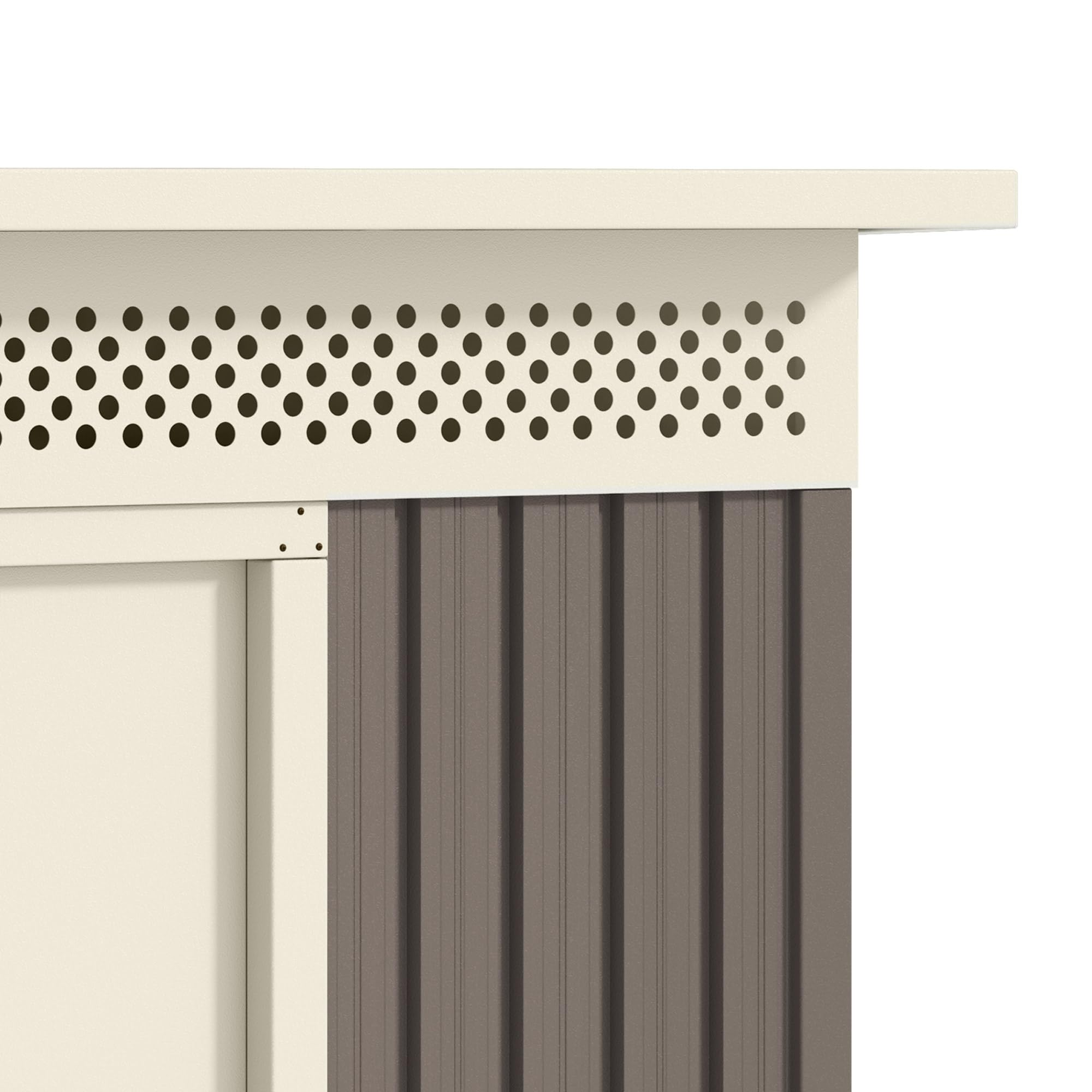 Hoggar by Okoru Capannone Metallo Grigio/Beige per Archiviazione 8,96 m2-269x333x189cm. Casta Giardino Terrazza