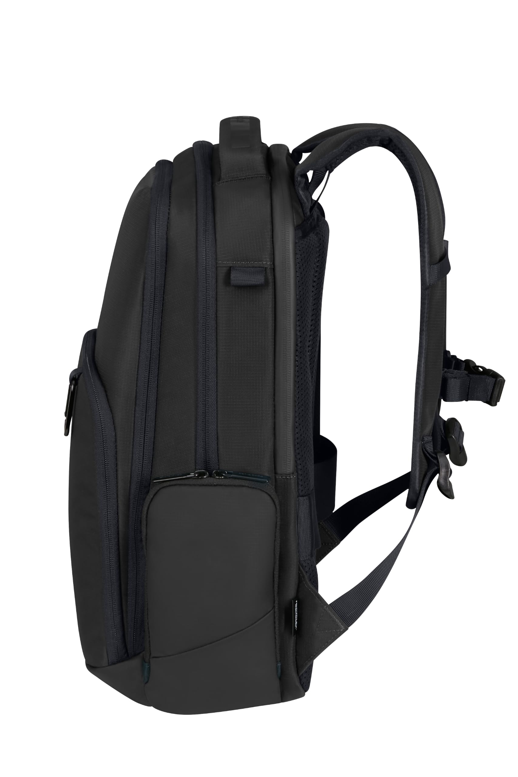 Samsonite Biz2Go Zaino per Laptop 15.6" Zaino Business da Uomo | Dettagli riflettenti, impermeabile, porta USB, cinghie pettorali rimovibili, scomparti per bottiglie, 44 cm, 22,5 l, nero