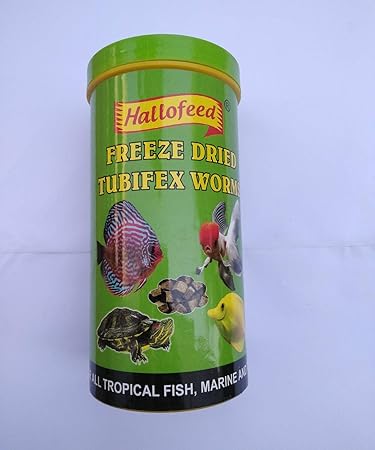 Fish-O-Fish Hallofeed Freeze Dried Tubifex Worms (100gm) for All Tropical Fish,Marine and Turtles.