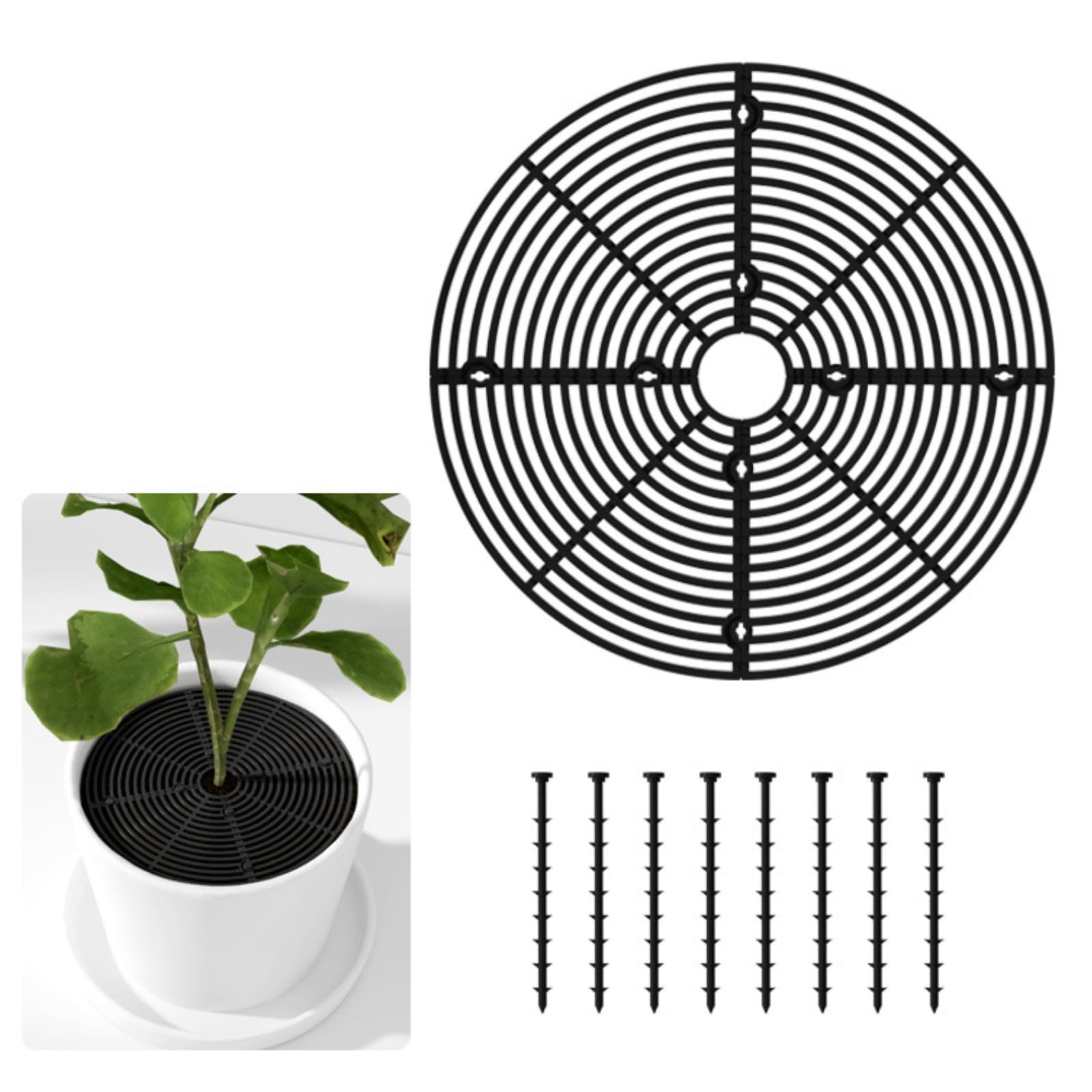 Oridaceae Blumentopf Gitter Abdeckung, Blumentopfgitter Schneidbar Pflanzenschutz Katzen Baby, Schwarz Blumen Schutzgitter Pflanzentopf Gitter für Kleinkinder Haustiere