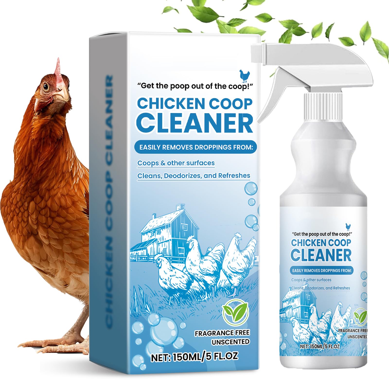 Désodorisant pour poulailler puissant et polyvalent,désodorisant pour poulailler,éliminateur d'odeurs pour poules de basse-cour,éliminateur d'odeurs poulailler entièrement naturel (1 pièce)