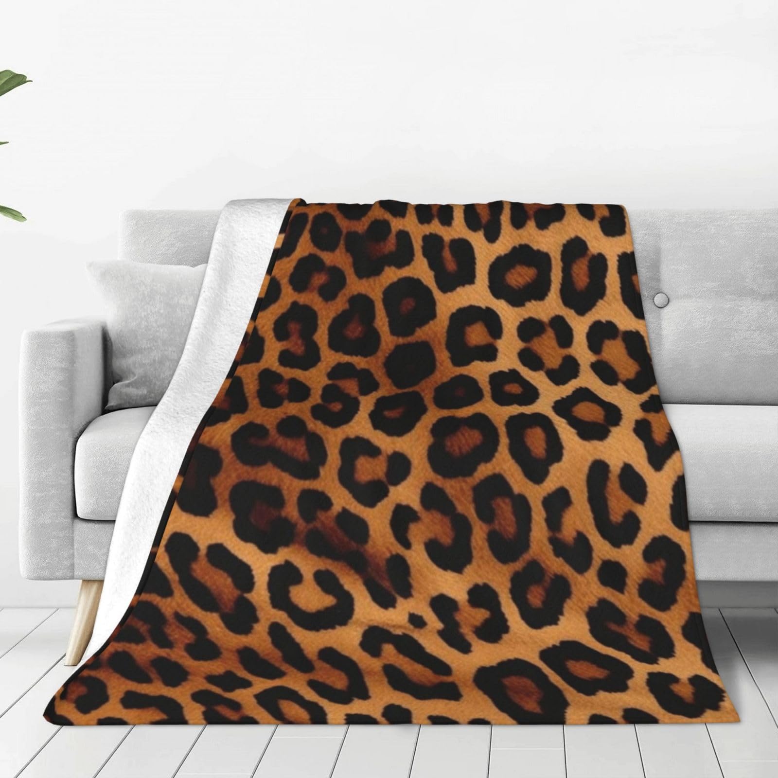KLOPH Cool Cheetah Leopard Throw Blanket 80"x60" Flannel Fluffy Warm Blanket for Couch, Reversible Plush Blankets for Bed, Comfy Fuzzy Blanket for Sofa, Plush Lightweight-Blankets for All Season