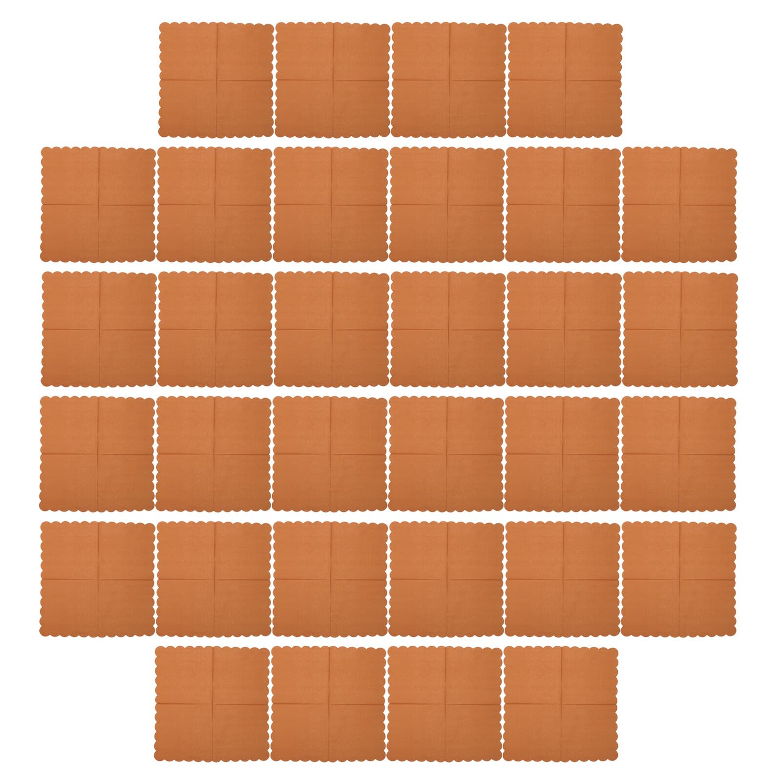 Servilletas Desechables Kraft Marrón 100 Unidades Servilletas de Papel Absorbentes Festoneadas para Fiesta Cena Boda y Restaurante para Mesa