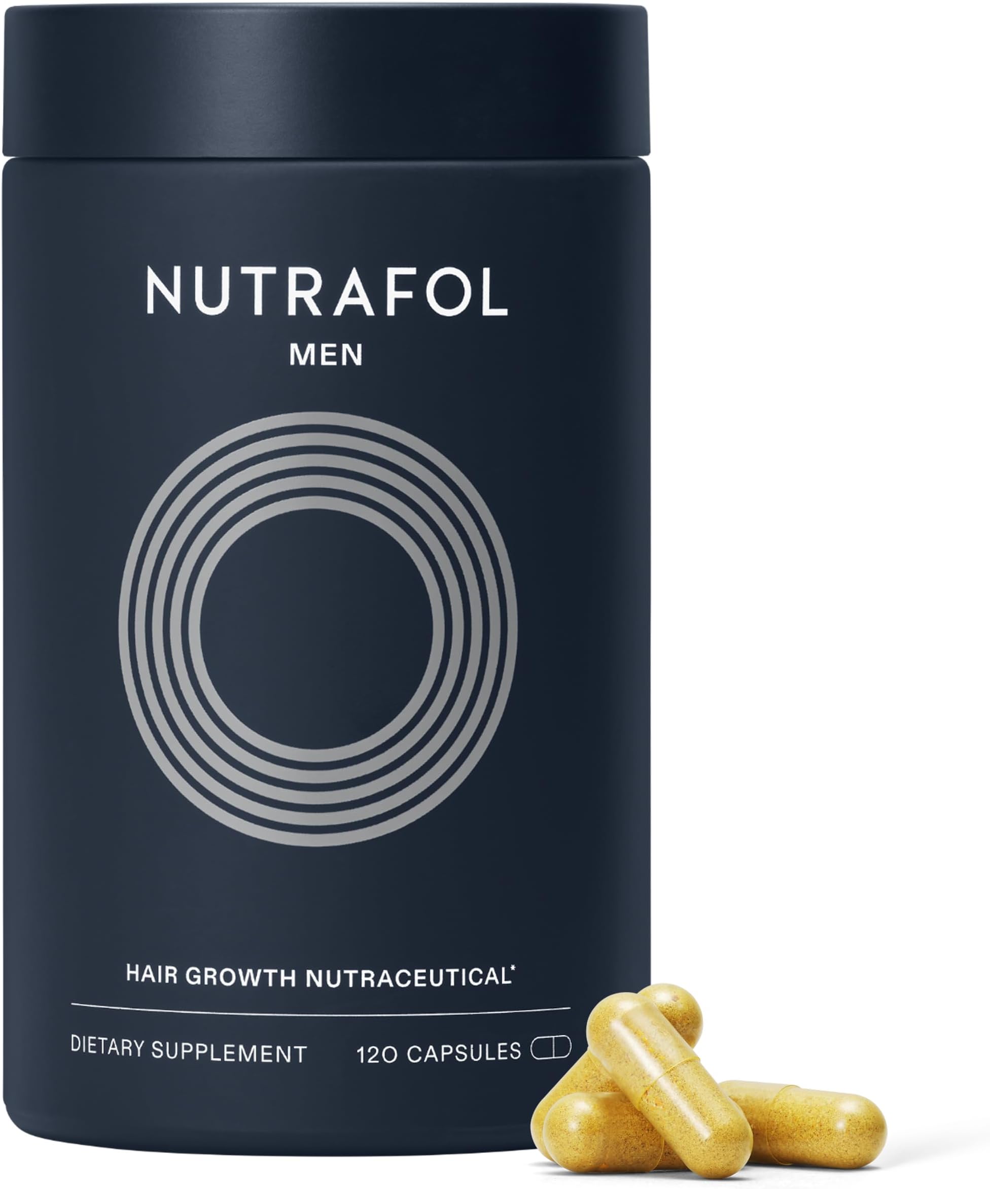Nutrafol Men's Hair Growth Supplements, Clinically Tested for Visibly Thicker Hair and Scalp Coverage, Dermatologist Recommended - 1 Month Supply