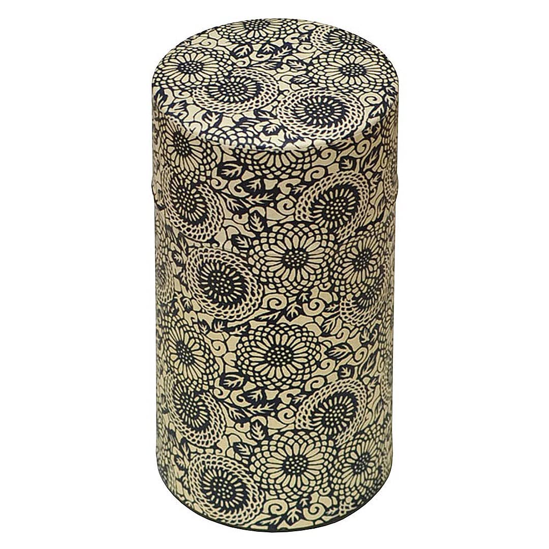 TIKUSANJapanese Tea Canister Made in Japan Airtight Tea Leaf Storage (Large Karakusa)