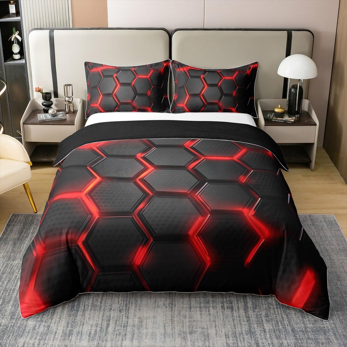 Housse de couette en coton 155x220 pour chambre moderne et lumineuse
