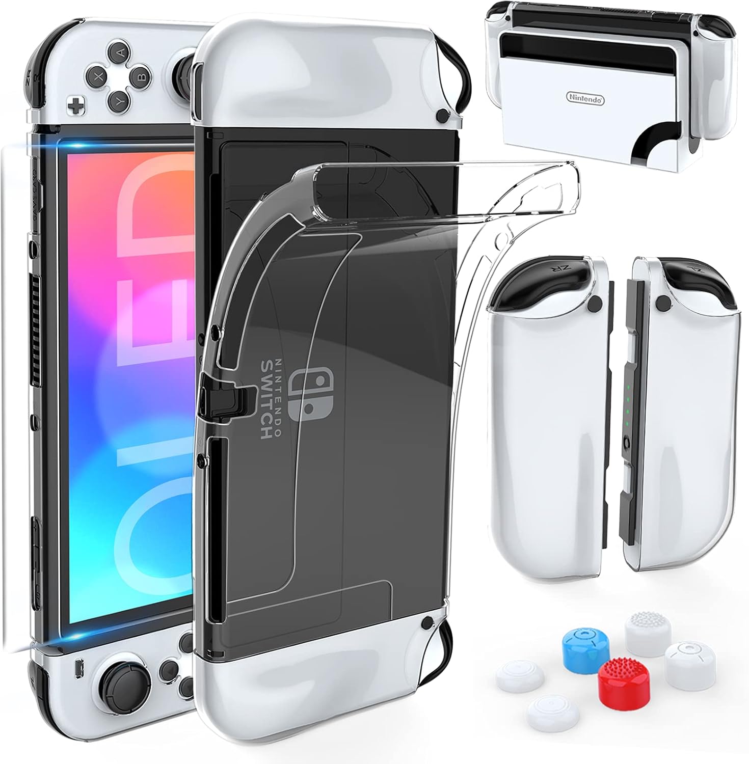 HEYSTOP Switch OLED Case Dockable with Tempered Glass Screen Protector