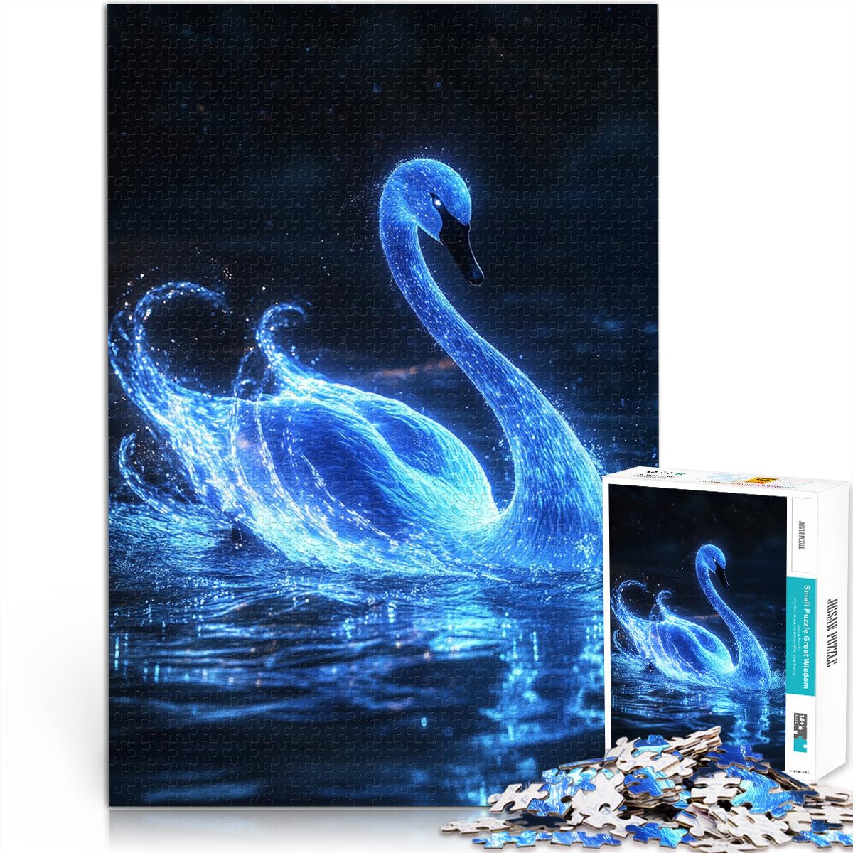 Jigsaw Puzzles 1000 Piece for teenagers Glowing Swan Brain Teaser 38x52cm is ideal as gifts for the whole family Suitable for and 14