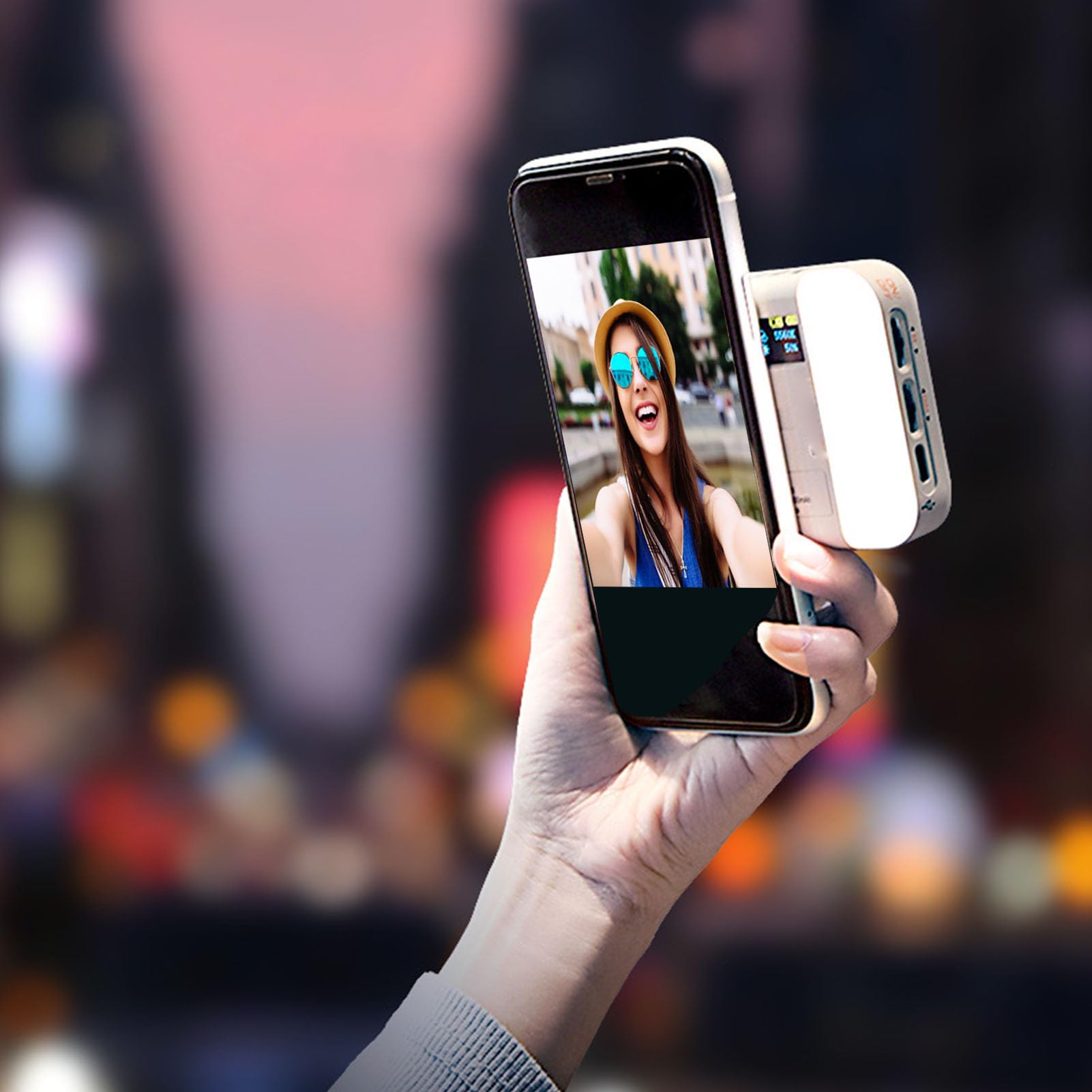 Dual Side RGB TikTok Light with 140 LEDs, 2500-9000K Portable Magnetic Selfie Light, 4000mAh Full Color & 26 Effects for Live Streaming Photography/Vlogging