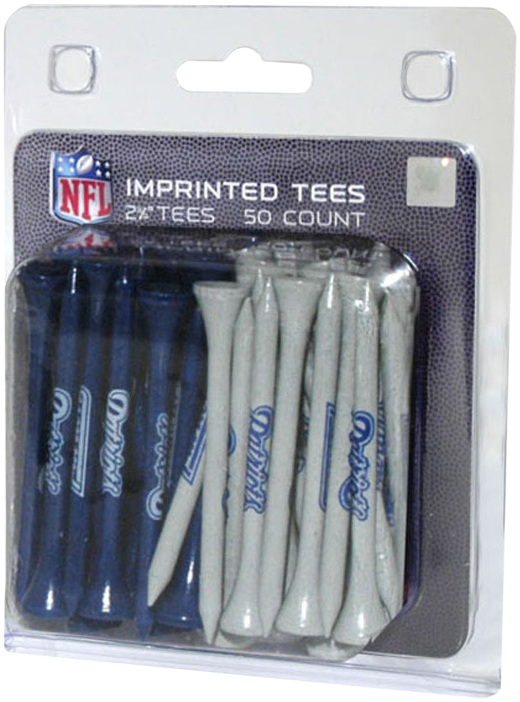 Team GolfNFL 2-3/4" Golf Tees, 50 Pack, Regulation Size, Multi Team Colors
