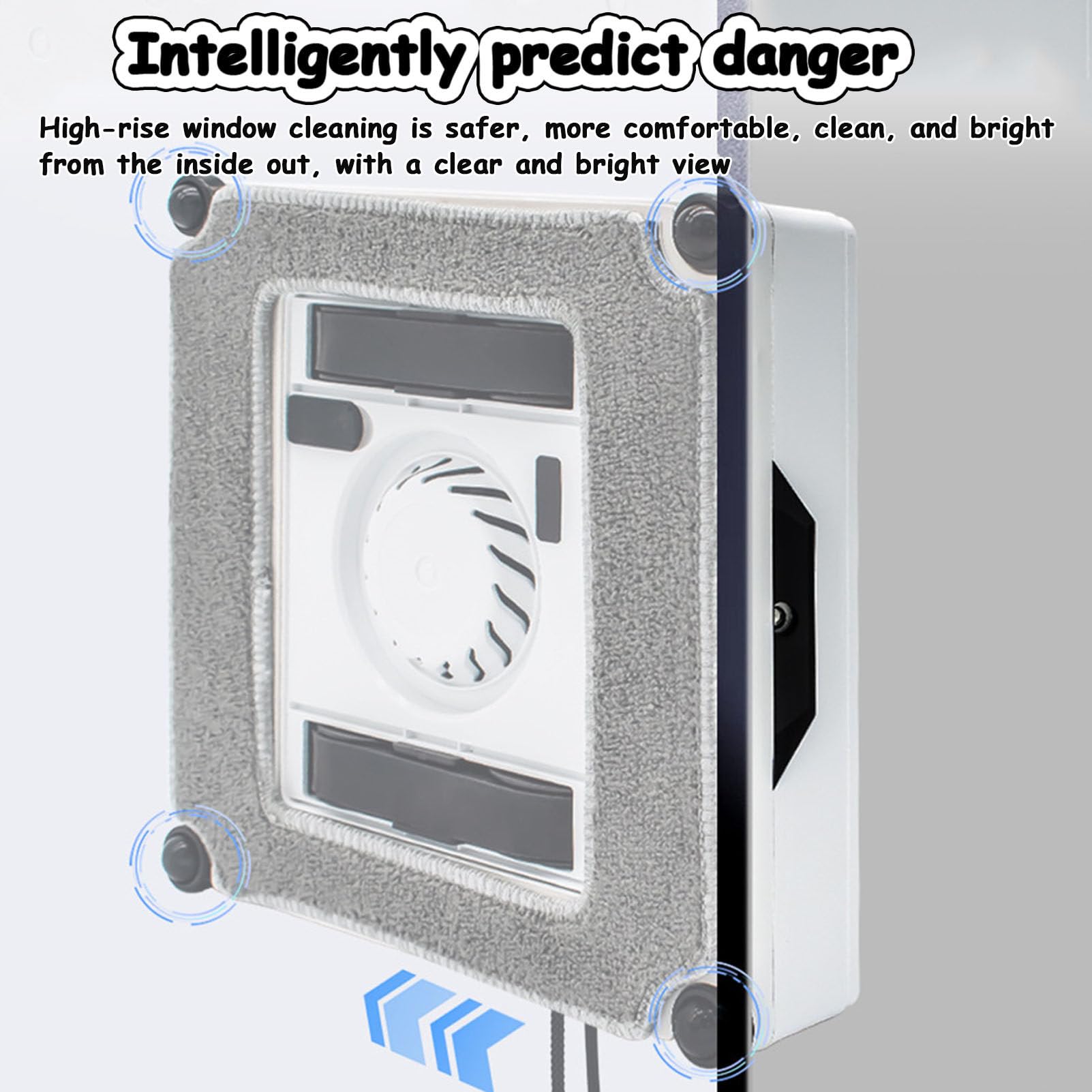 Robot do mycia okien, inteligentny robot czyszczący do mycia szyb z podwójnym krzyżowym natryskiem wody, planowaniem ścieżki, ssaniem 2500 Pa, wykrywaniem krawędzi, sterowaniem za pomocą