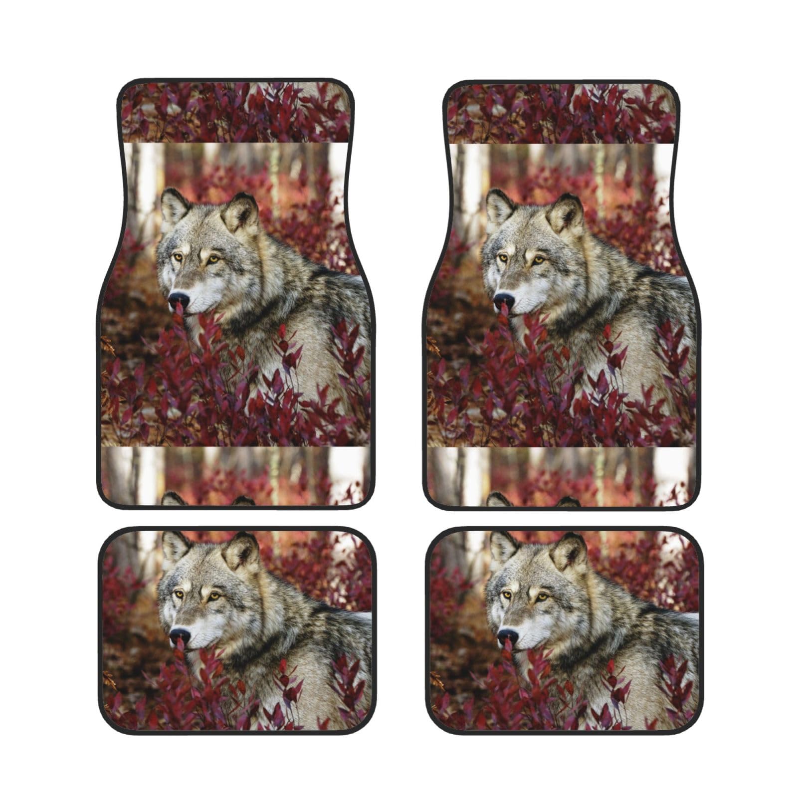 Alfombrillas para coche Lobo juego de 4 piezas de neopreno antideslizante 7