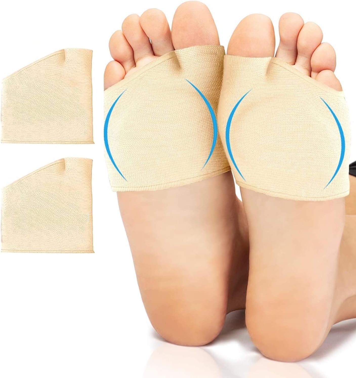 Metatarsal Pads Ball of Foot Cushions Metatarsal Foot Pads for Pain Relief, Gel Pads Cushion for Metatarsalgia Neuroma Fabric Metatarsal Sleeve Pads for Women/Men 1Pairs