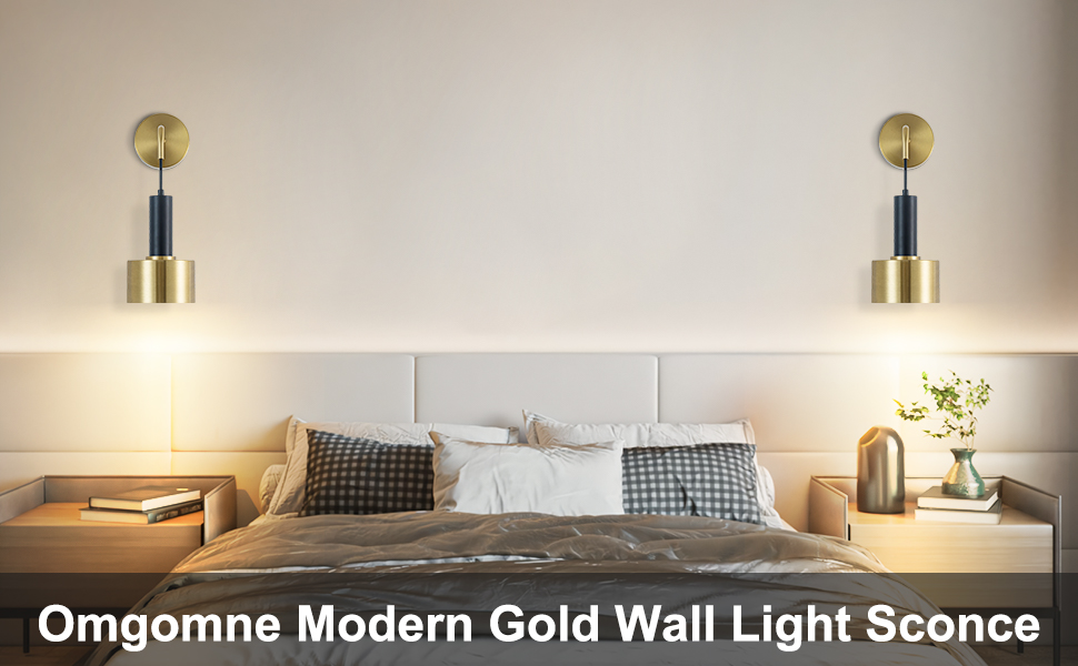 Image of Battery Operated Wall Sconces Set of 2, Matte Black and Gold Hardwired or Wireless Wall Lighting with Remote, Adjustable Cord Hanging Sconce Light Fixture for Bedroom Living Room, E26 Base
