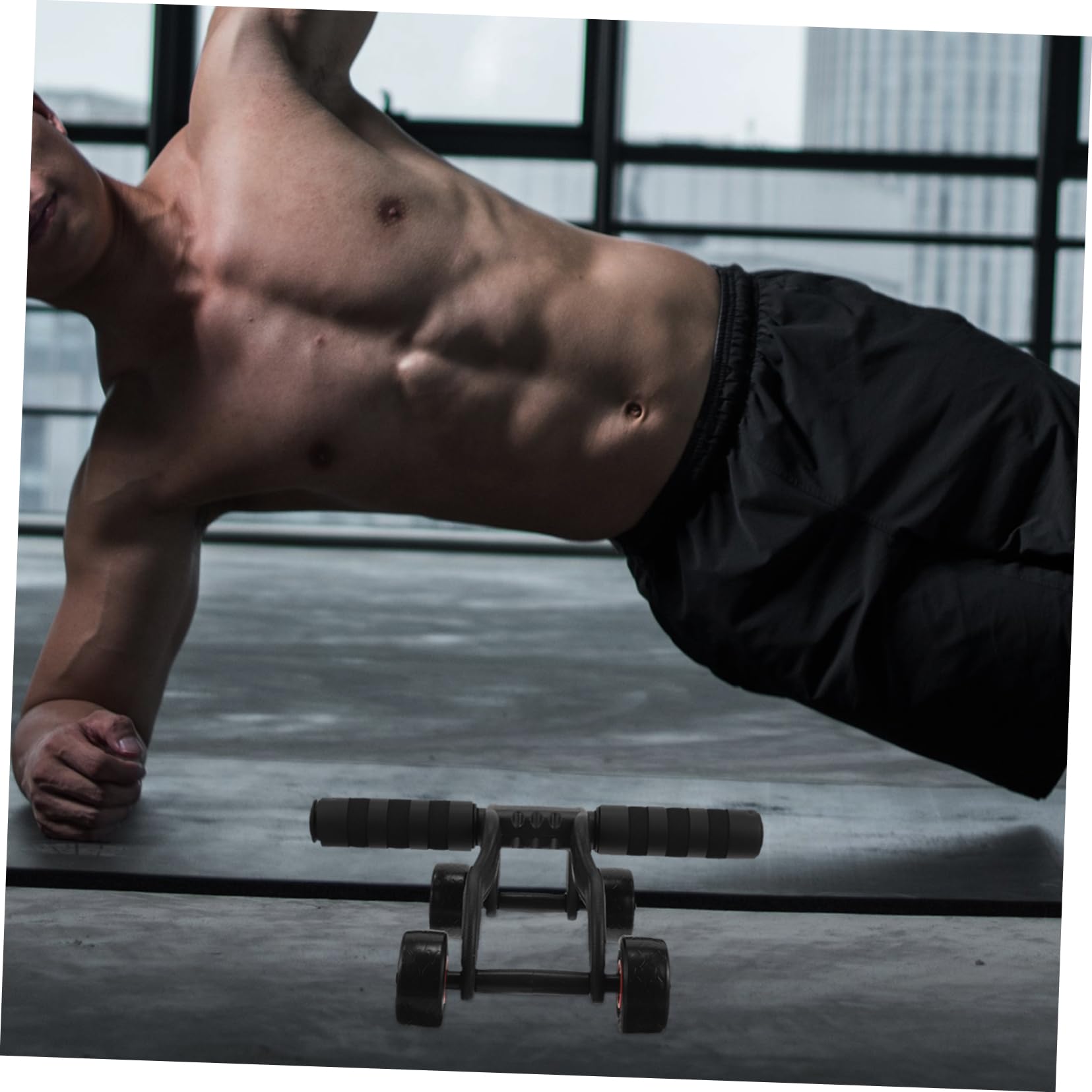 TOYANDONA Ruota Addominali Fitness con Antiscivolo in per Allenamento Addominali e Gambe Attrezzo Palestra Casa per Principianti Portata