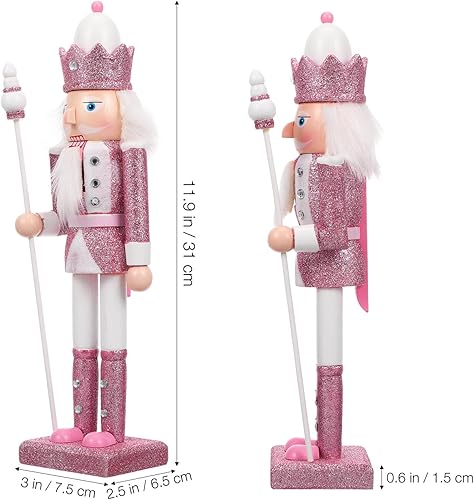 Miniatura 5 de IMIKEYA Figura de cascanueces de Navidad 1 pieza de cascanueces de madera, adorno de cascanueces de Navidad, figuras de decoración de Navidad,