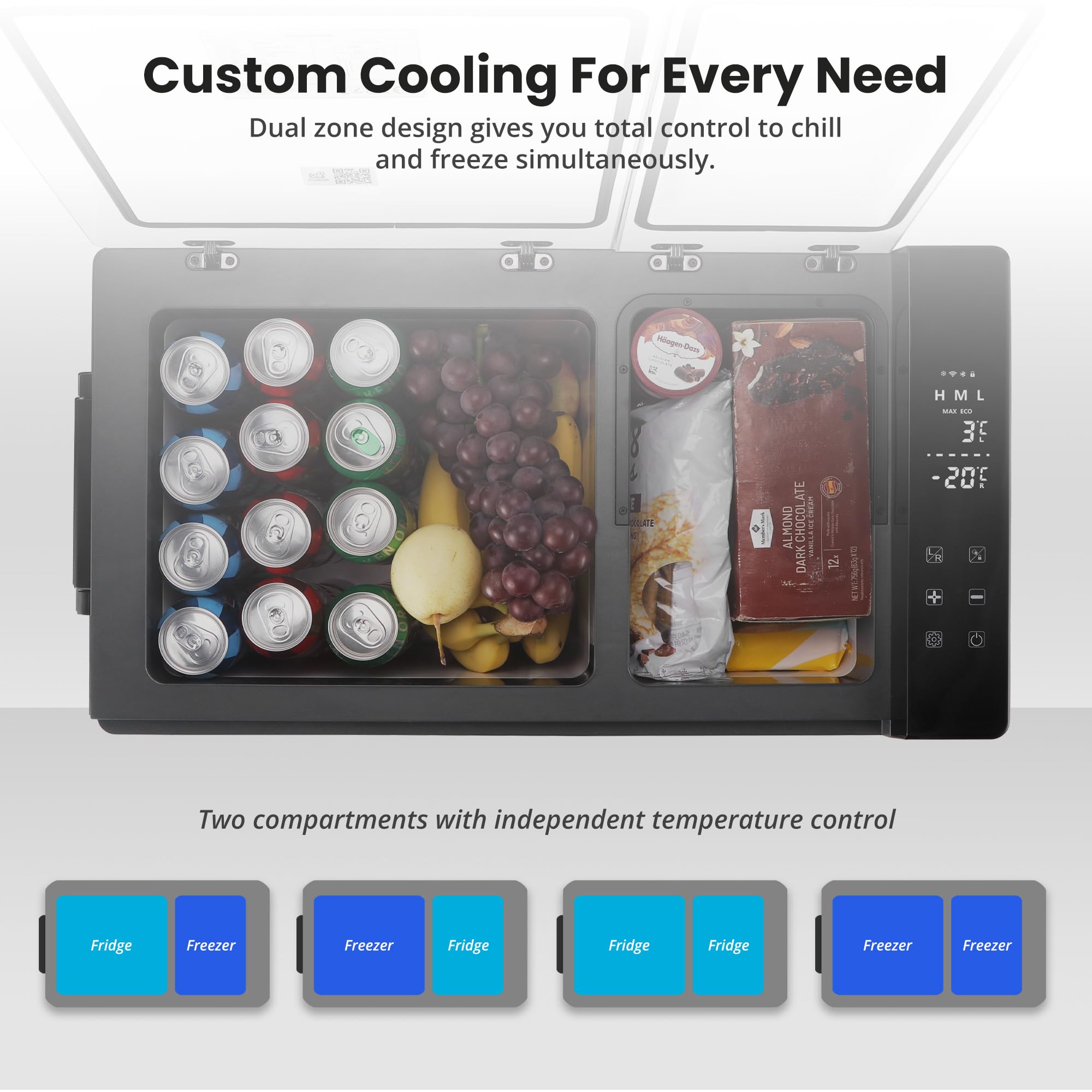 Subcold Roam45DZ Portable Car Fridge Freezer 45L – 12V/24V/240V Compressor Cooler with App Control, Eco/Max Modes, Battery Protection, Low Noise 44dB – for Cars, Camping, Road Trips & Off-Grid Use — view 5