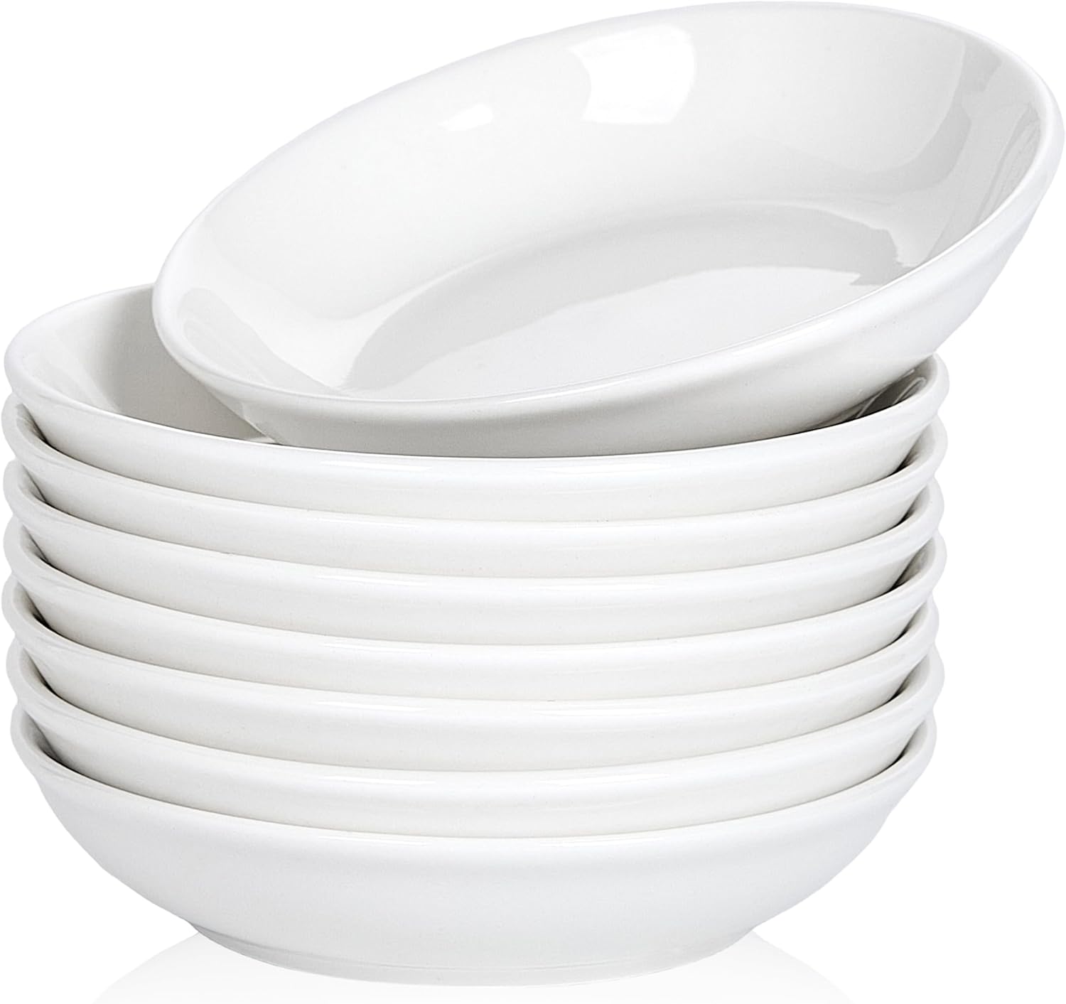 Ceramic Dip Bowls 8 Pack, 3 OZ White Dipping Sauce Bowls Small Dishes for Soy Sauce, Tomato Sauce, BBQ Party Supplies