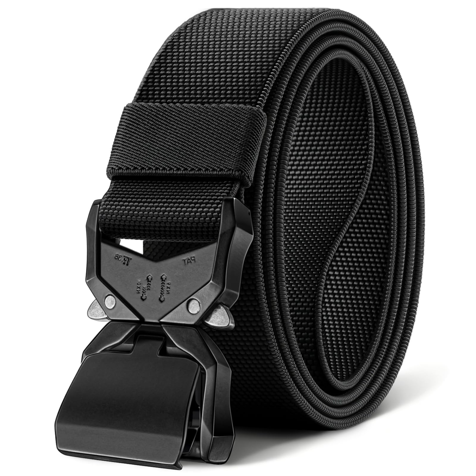 Men's Tactical Belt Military Rigger Elastic Nylon Belt fo Gift Men Work Heavy Duty 1.5",QUICK RELEASE