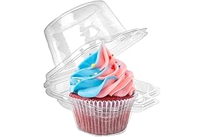 LotFancy Cupcake Containers | 100 Ct. Clear Cupcake Carriers