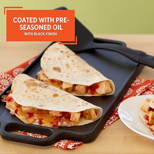 Miniatura 4 de IMUSA USA CORONA-189Y Plancha reversible de hierro fundido de 12.5 pulgadas