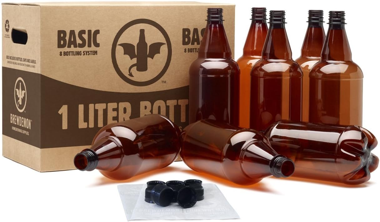 BrewDemon Basic 8 Bottling System (1-Liter) - Holds 2 Gallons of your favorite carbonated beverages.