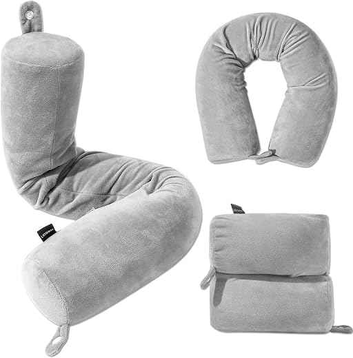 LEISIME Twist Memory Foam Travel Pillow for Neck, Chin, Lumbar and Leg Support - for Traveling on Airplane, Train, Bus or ...