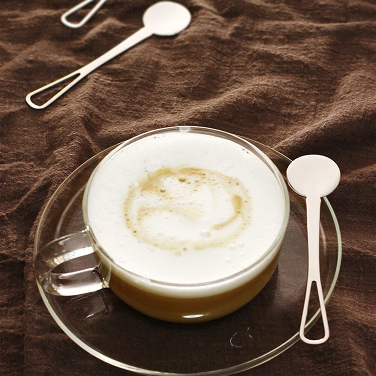 Cucharas de Postre Acero inoxidable 304, café, bebidas, barra de agitación de leche, batido, postre, cucharón de agitación de miel, cuchara de azúcar, mango largo y mango corto ​Cucharas de Cóctel