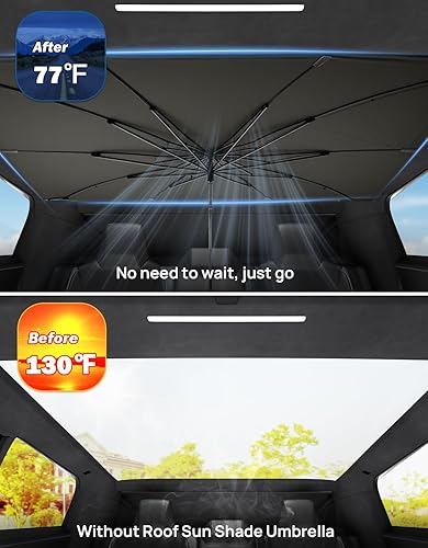 Miniatura 2 de JOYTUTUS Parasol para ventana de techo para Tesla Cybertruck, cubierta de protección solar interior automotriz, revestimiento de bloqueo UV plateado