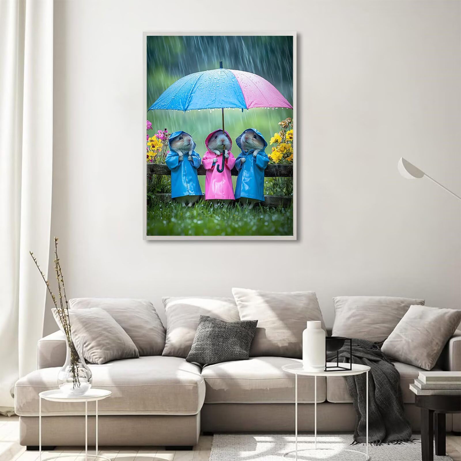 Diamond Painting Hamster, Tier Diamond Painting Erwachsene 5D Eckige Steine Full Drill Diamond-painting DIY Kreuzstich Bastelset Kreativ Set für Erwachsene, Home Wand Dekor Geschenke 80x120cm,Model676