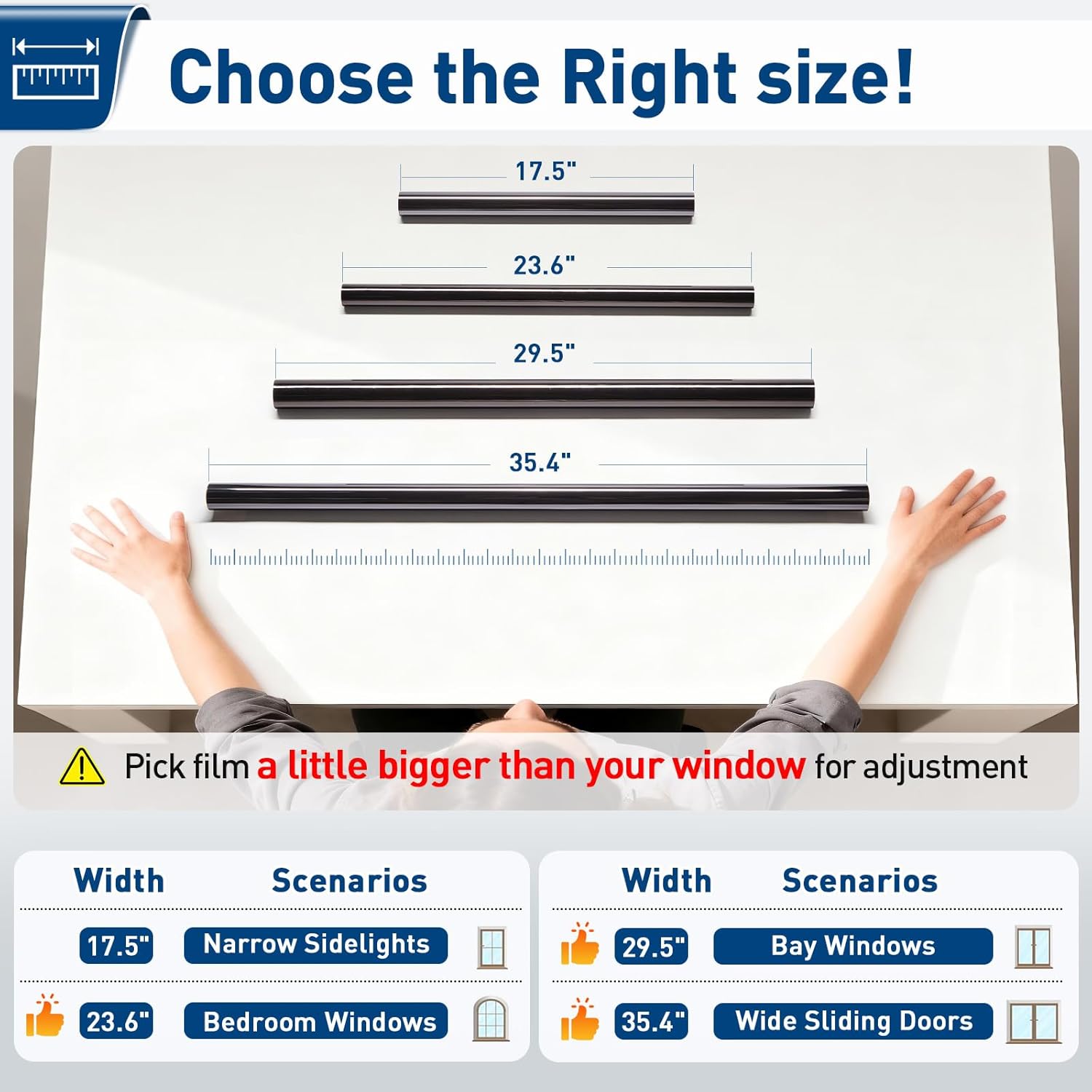 Coavas One Way Privacy Window Film with Tools, Window Tint Adhesive Shatterproof Film for Home, Premium PET Heat Control Daytime Reflective Mirror Coverings, Black, 29.5 x 78.7 Inch