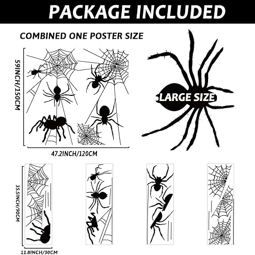 Miniatura 2 de Decoraciones grandes para ventana de Halloween, monstruo espeluznante, se aferra de Halloween, silueta aterradora, calcomanías de póster de ventana