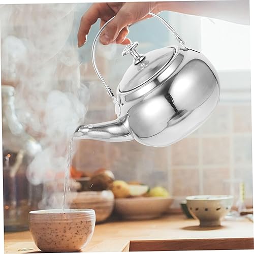Miniatura 4 de UPKOCH Hervidor de agua para acampar Hervidor de té de acero inoxidable, hervidor de agua