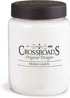 Crossroads Fresh Linen Scented 2-Wick Candle, 26 Ounce