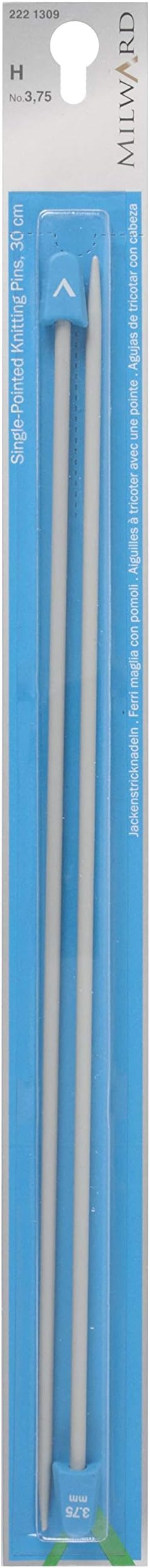 Milward2221309 Single Point Knitting Needles, 30cm, Silver Grey, 3,75 mm