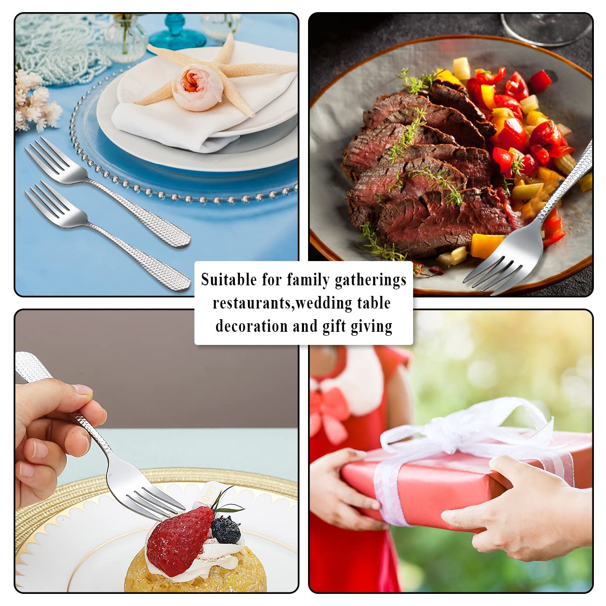 Set 6 Forchette Da Frutta In Acciaio Inox - Per Dessert, Antipasti E Occasioni Speciali - Foto 12