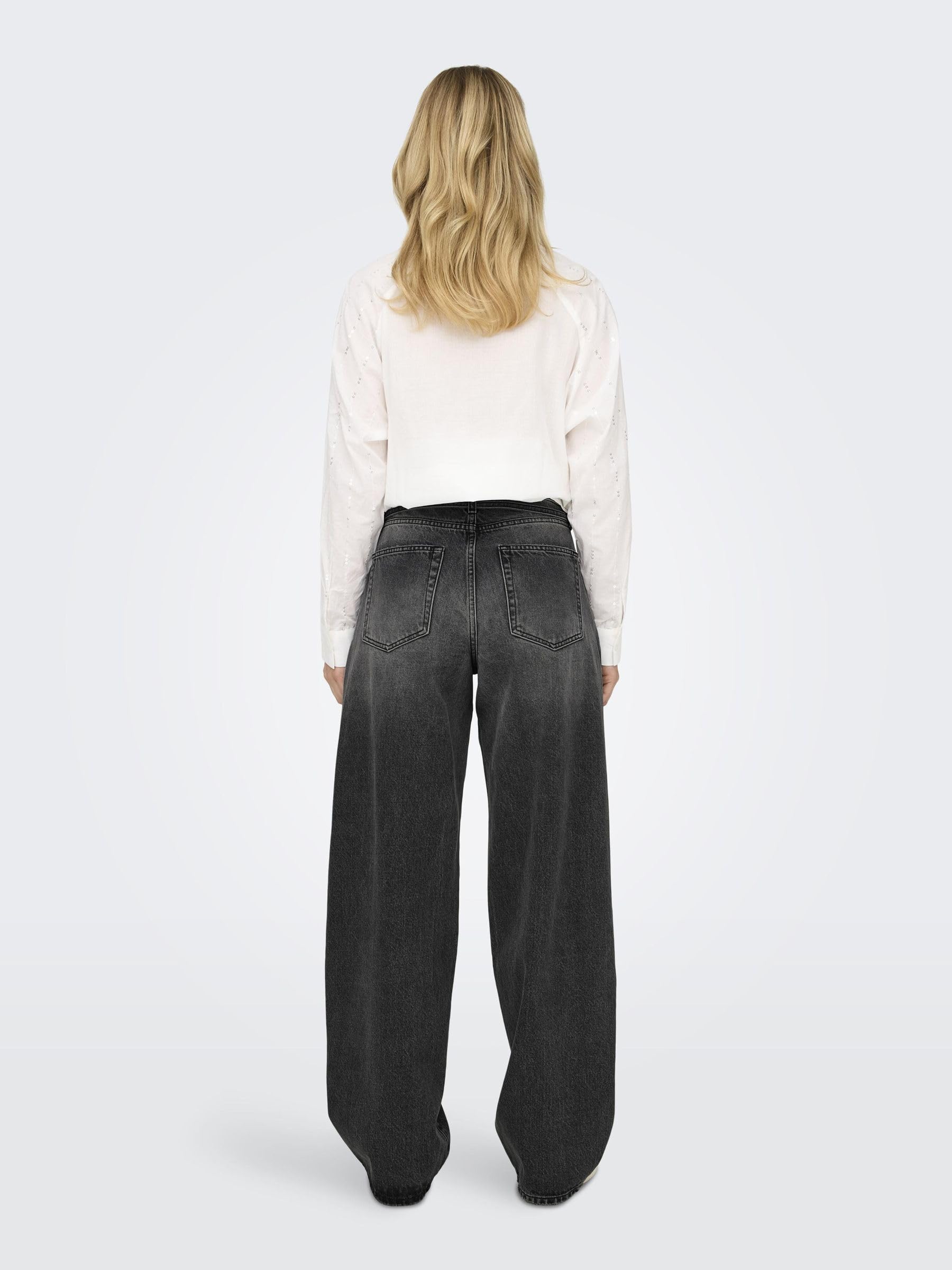 ONLY Female Straight-Fit Jeans ONLGIANNA Mittlere Taille Ballon Schnitt Jeans