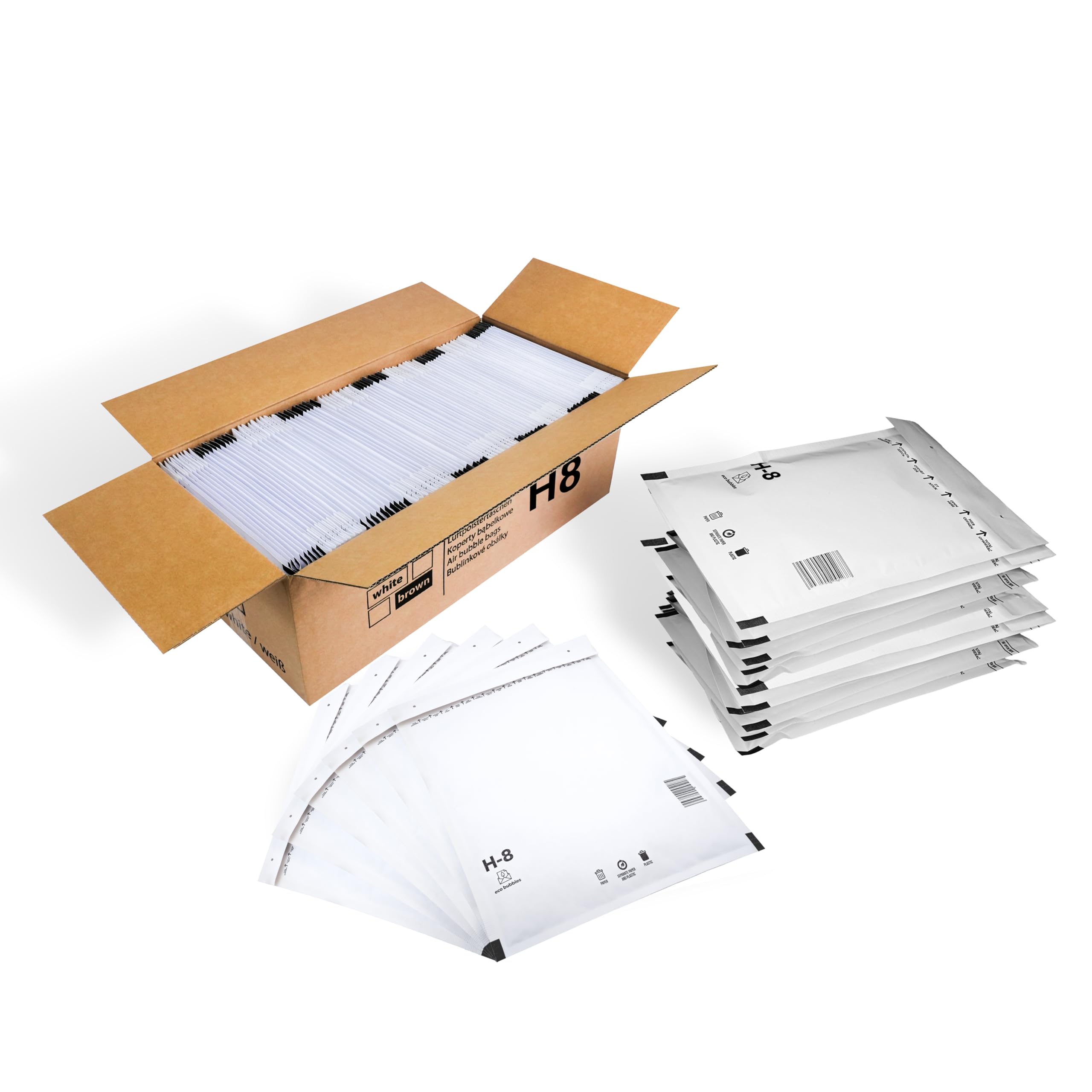 Lot de 100 enveloppes à bulles - 290 x 370 mm - DIN B4 - Enveloppes à bulles - Taille H/8 H8 - Blanches - Enveloppes rembourrées et autocollantes