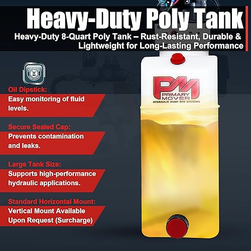 Miniatura 55 de KTI Bomba hidráulica de doble efecto de 4 cuartos de galón para remolque volquete - Unidad de potencia hidráulica - Bomba de remolque de volcado